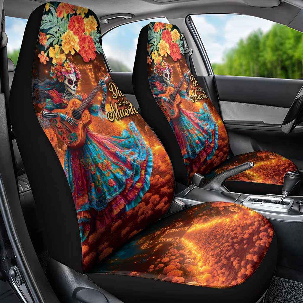 Mexican La Catrina Skeletons Dancing Car Seat Cover Dia de Los Muertos Verion 2 LT9