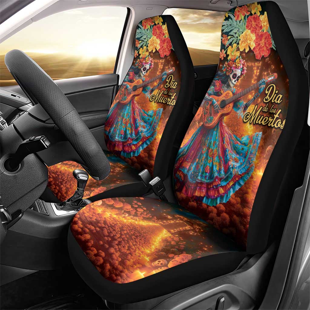 Mexican La Catrina Skeletons Dancing Car Seat Cover Dia de Los Muertos Verion 2 LT9