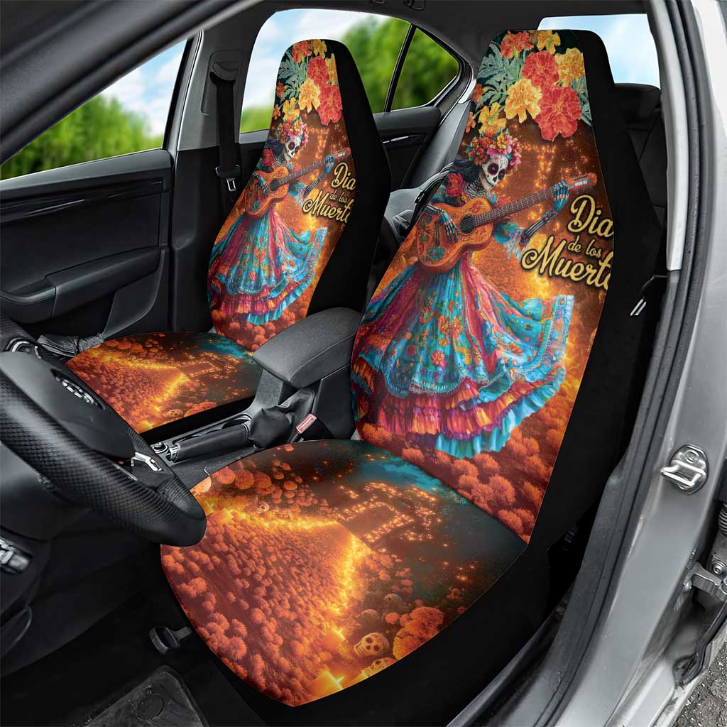 Mexican La Catrina Skeletons Dancing Car Seat Cover Dia de Los Muertos Verion 2 LT9