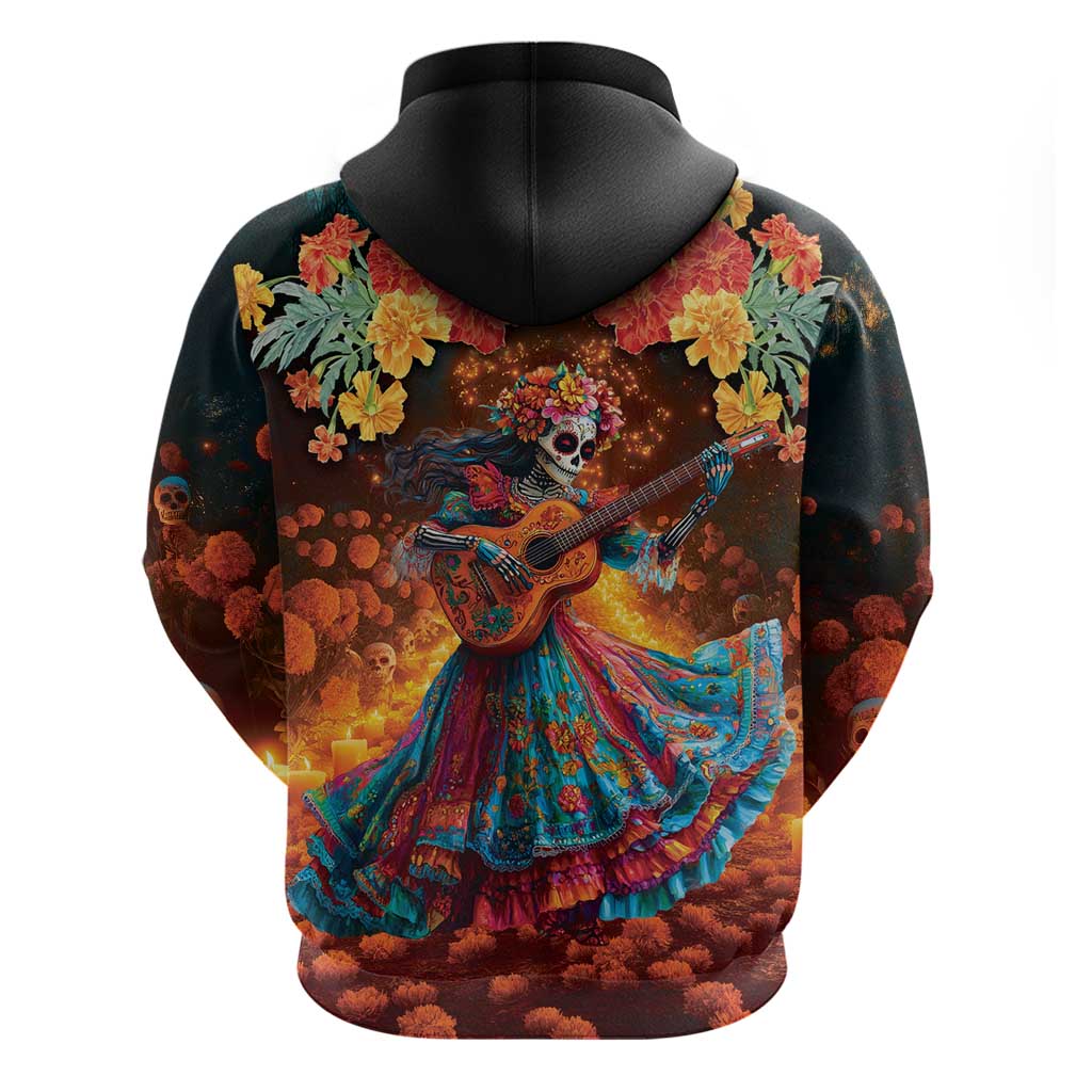 Mexican La Catrina Skeletons Dancing Hoodie Dia de Los Muertos Verion 2 LT9