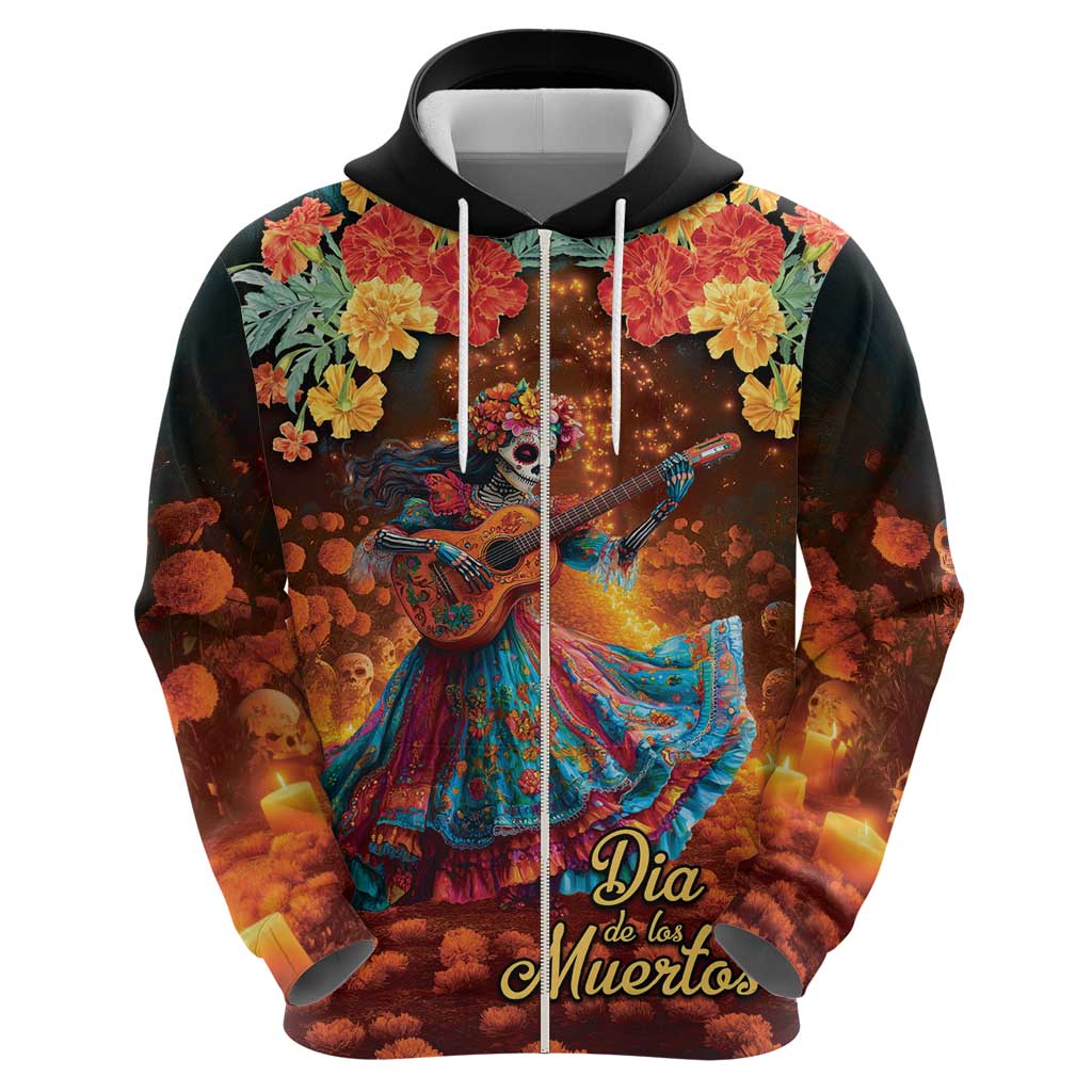 Mexican La Catrina Skeletons Dancing Hoodie Dia de Los Muertos Verion 2 LT9