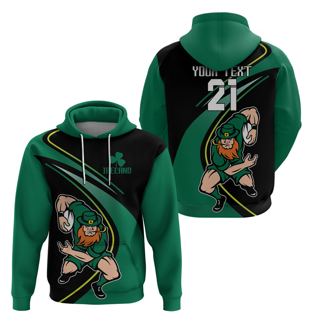 Custom Ireland Rugby Hoodie Irish Shamrocks Warriors Sporty Style LT9