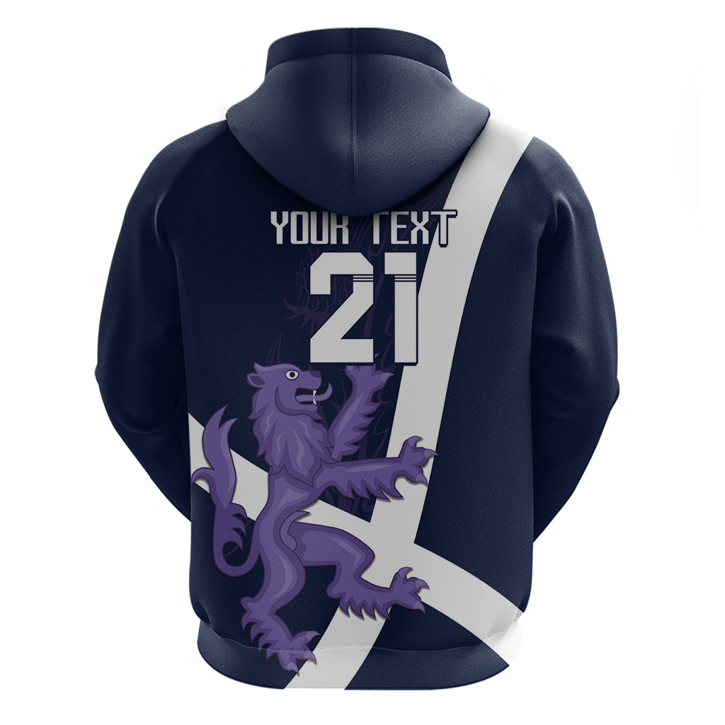 Custom Scotland Rugby Hoodie Scottish Lion and Thistle LT9
