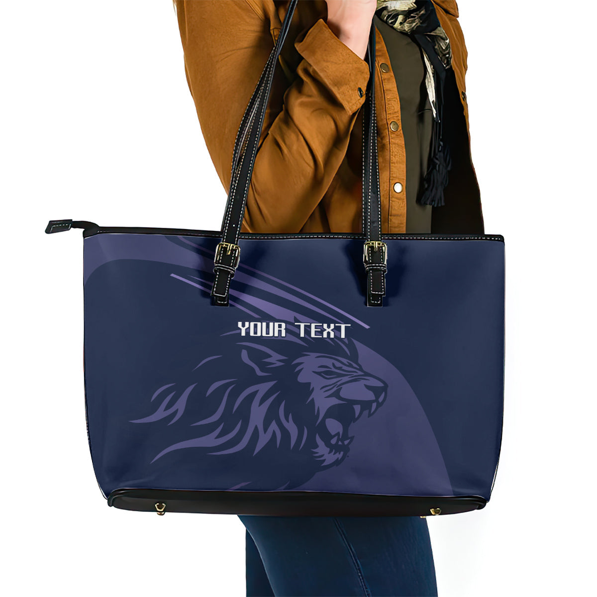 Custom Scotland Rugby Leather Tote Bag Scottish Lion Sporty Style LT9