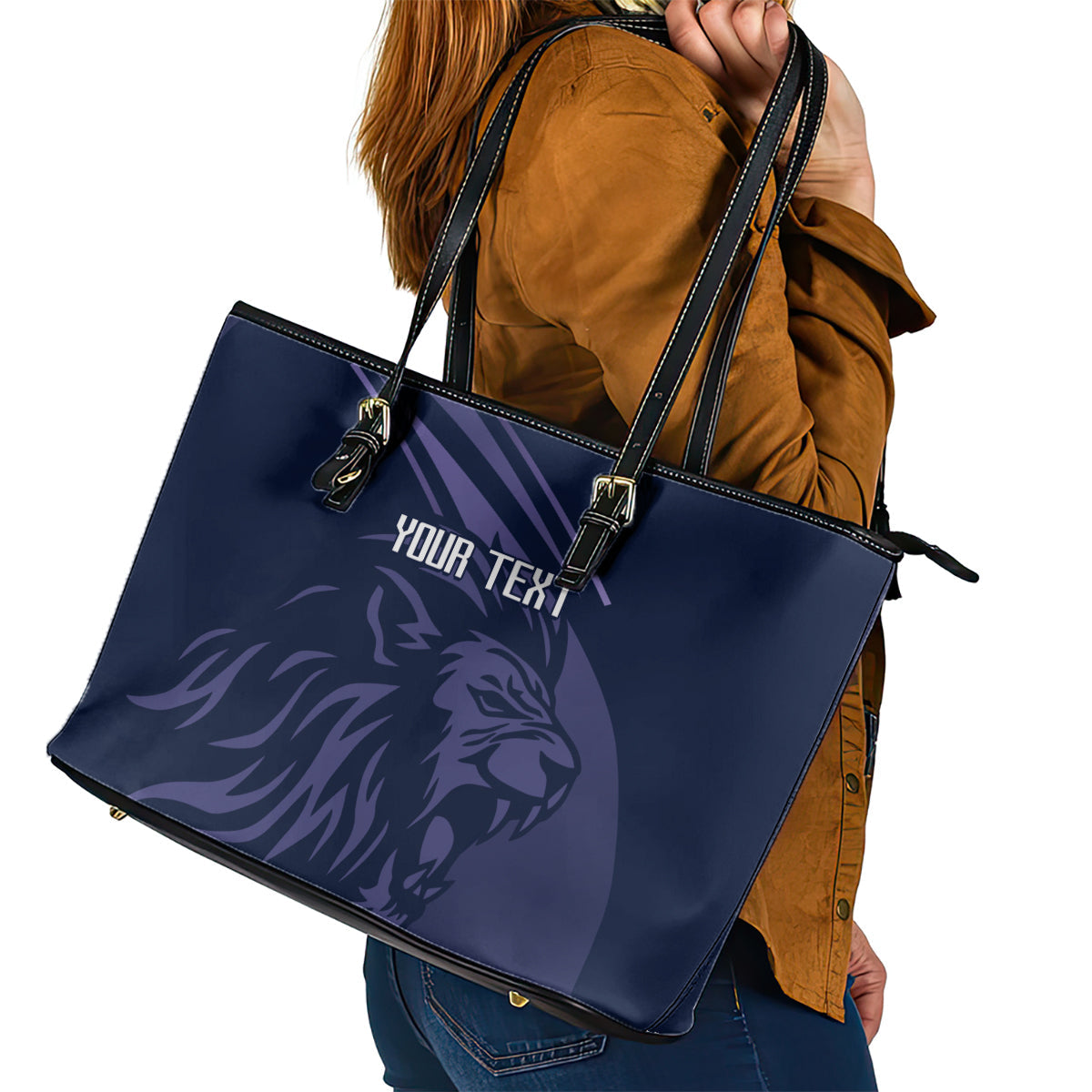 Custom Scotland Rugby Leather Tote Bag Scottish Lion Sporty Style LT9