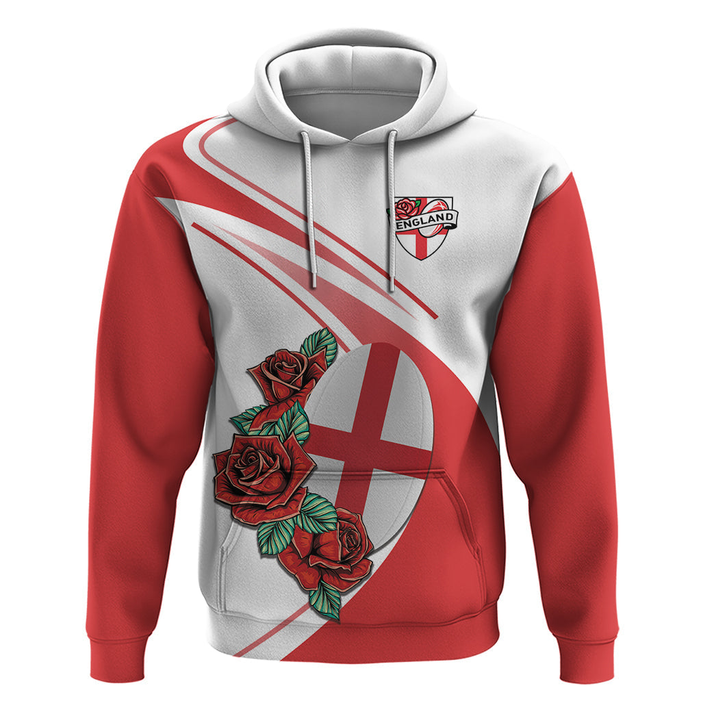 Custom England Rugby Hoodie Red Rose Sporty Style LT9