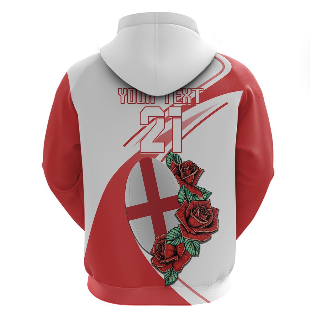Custom England Rugby Hoodie Red Rose Sporty Style LT9