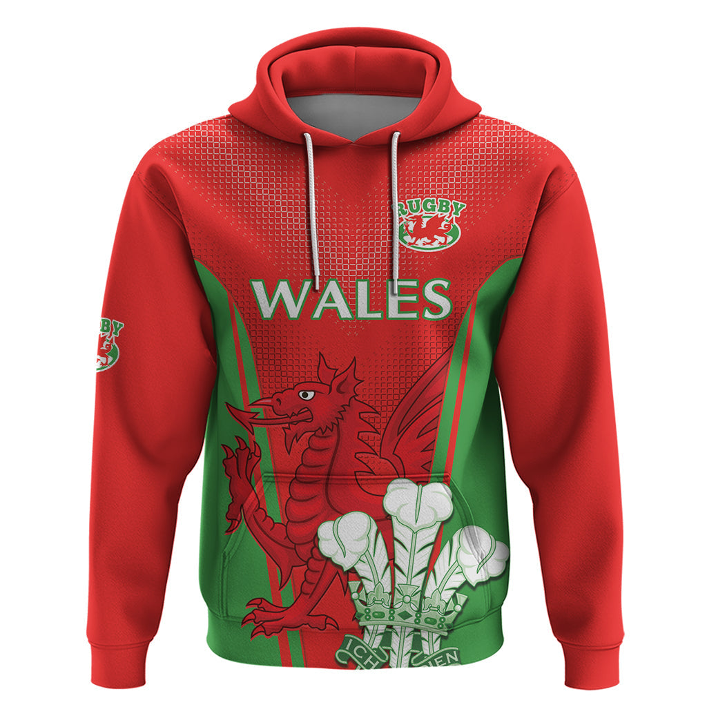 Custom Wales Rugby Hoodie With Prince of Waless Feathers Go Cymru LT9