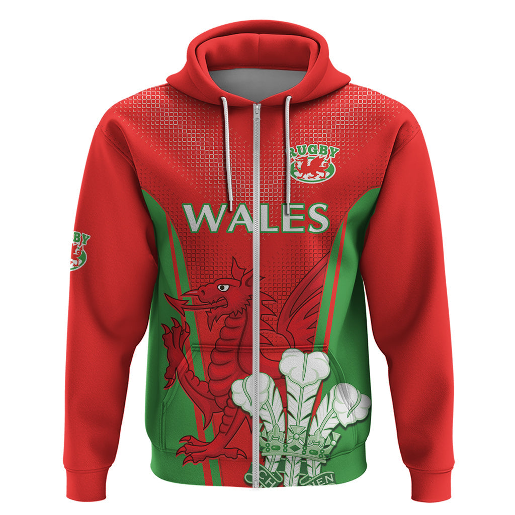 Custom Wales Rugby Hoodie With Prince of Waless Feathers Go Cymru LT9