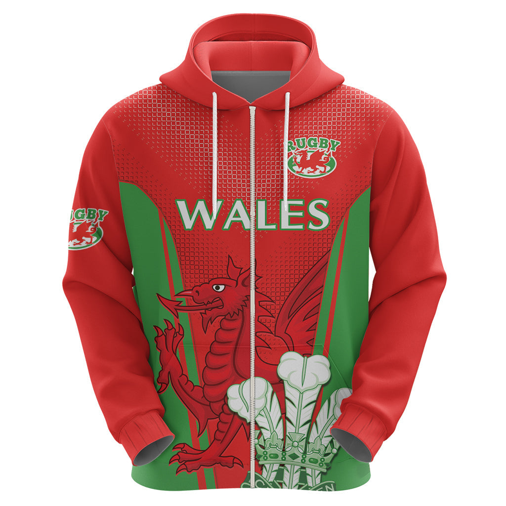 Custom Wales Rugby Hoodie With Prince of Waless Feathers Go Cymru LT9