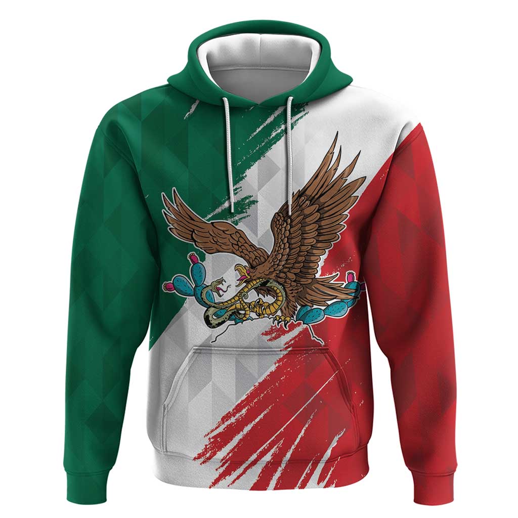 Eagle Devouring Snake Mexican Emblem Personalized Hoodie Grunge Flag Style LT9