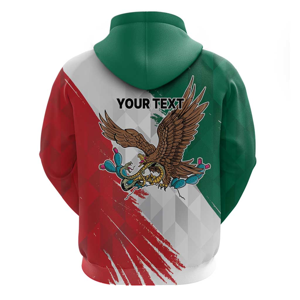 Eagle Devouring Snake Mexican Emblem Personalized Hoodie Grunge Flag Style LT9