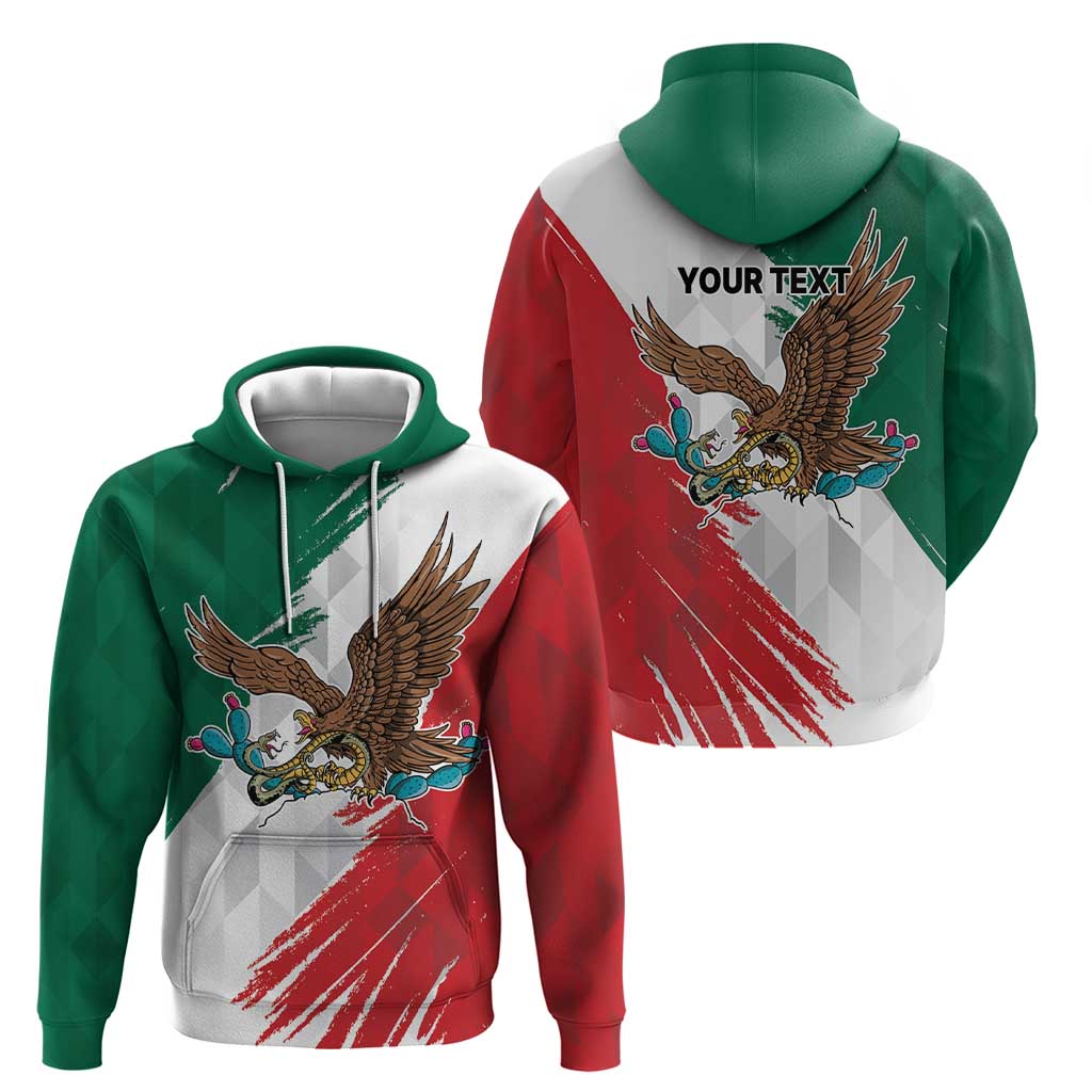 Eagle Devouring Snake Mexican Emblem Personalized Hoodie Grunge Flag Style LT9