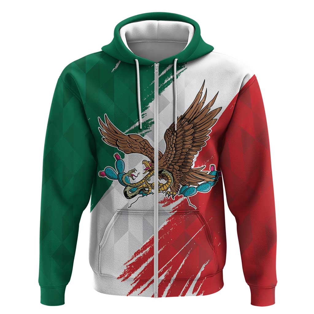 Eagle Devouring Snake Mexican Emblem Personalized Hoodie Grunge Flag Style LT9