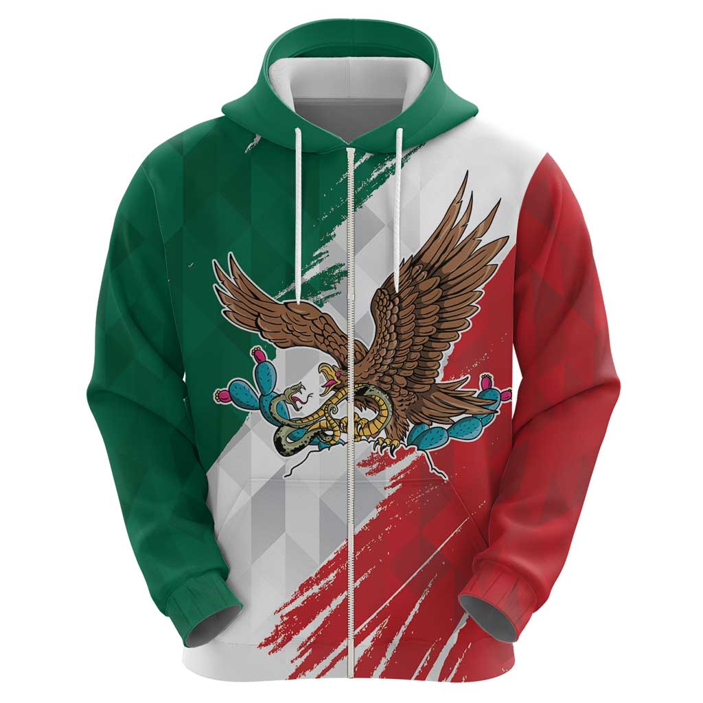 Eagle Devouring Snake Mexican Emblem Personalized Hoodie Grunge Flag Style LT9