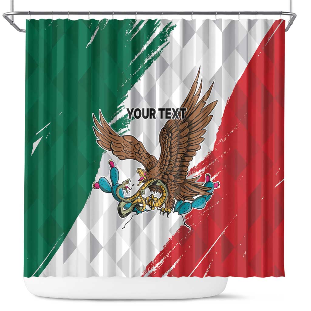 Eagle Devouring Snake Mexican Emblem Personalized Shower Curtain Grunge Flag Style LT9