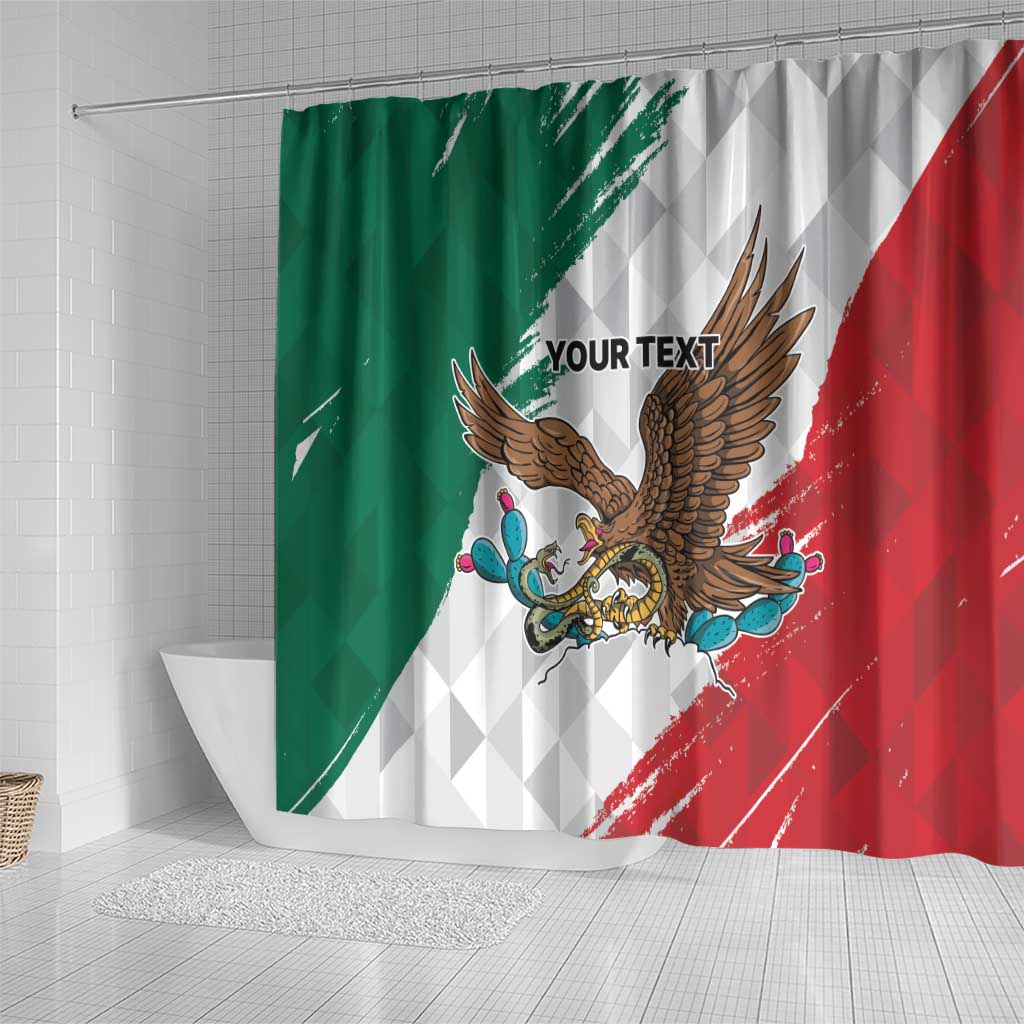 Eagle Devouring Snake Mexican Emblem Personalized Shower Curtain Grunge Flag Style LT9