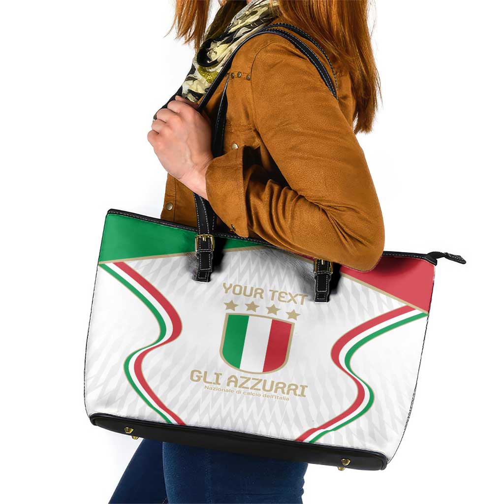 Custom Italy Football Leather Tote Bag Gli Azzurri Sporty Style LT9