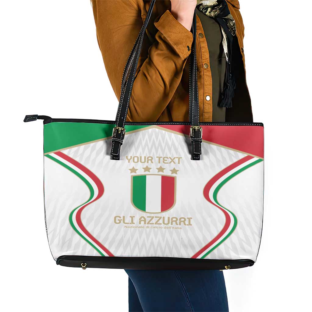 Custom Italy Football Leather Tote Bag Gli Azzurri Sporty Style LT9