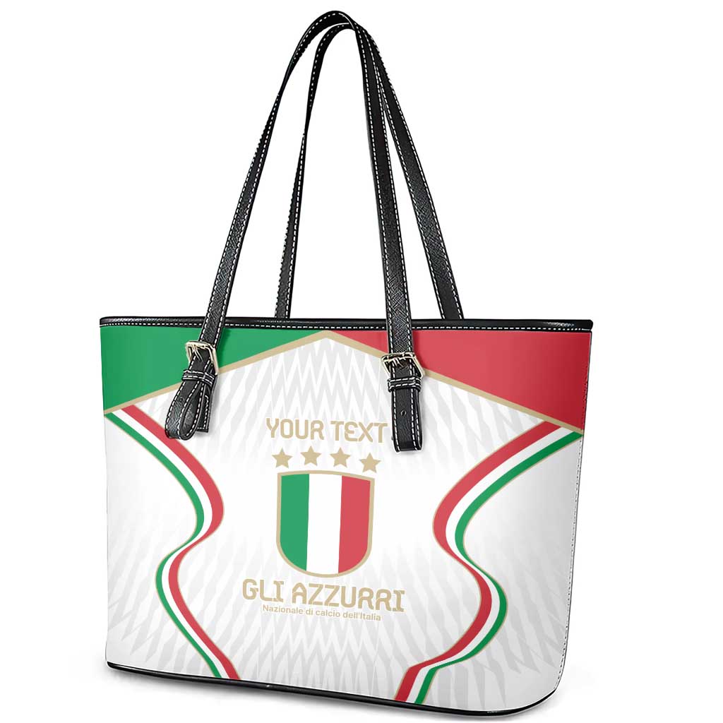 Custom Italy Football Leather Tote Bag Gli Azzurri Sporty Style LT9