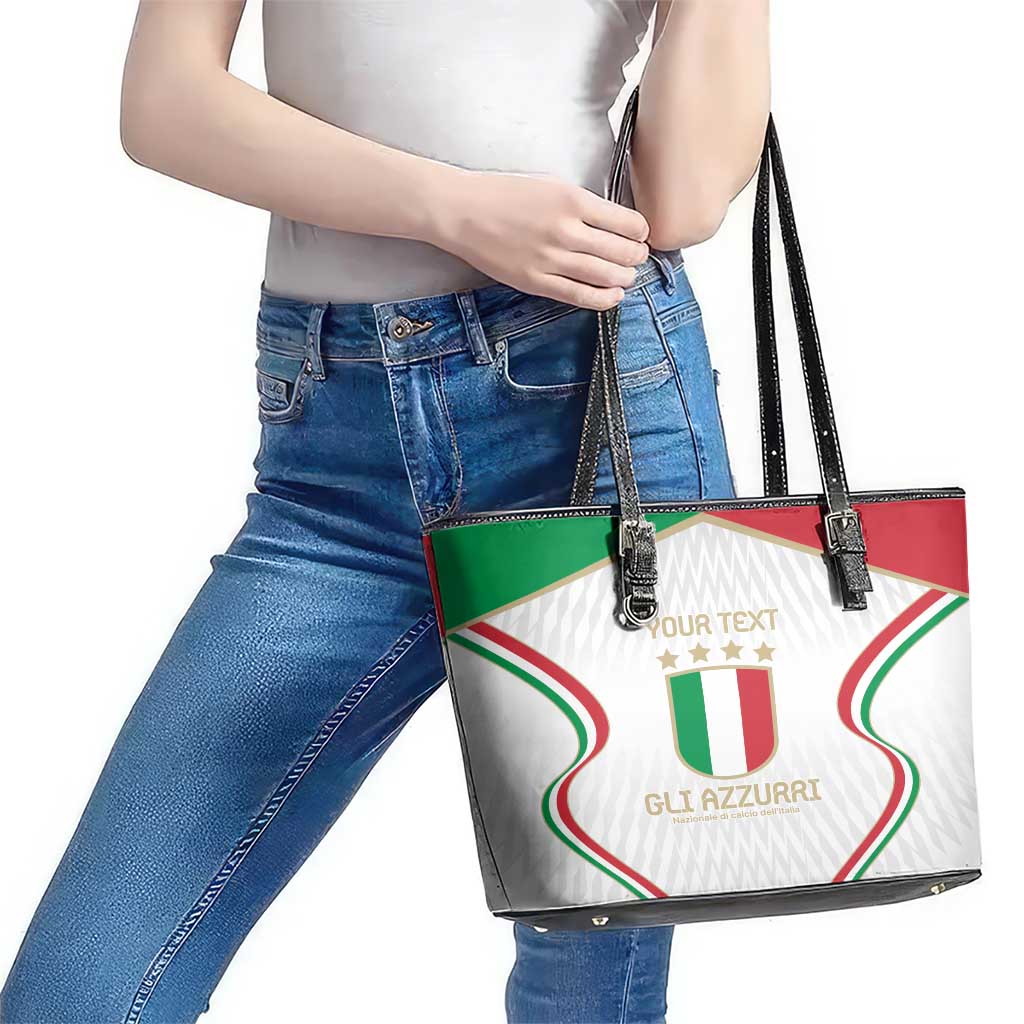 Custom Italy Football Leather Tote Bag Gli Azzurri Sporty Style LT9