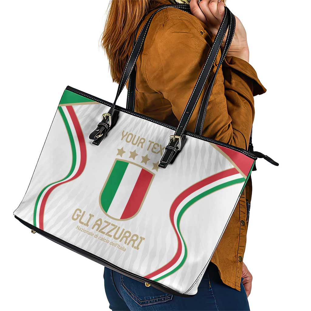 Custom Italy Football Leather Tote Bag Gli Azzurri Sporty Style LT9