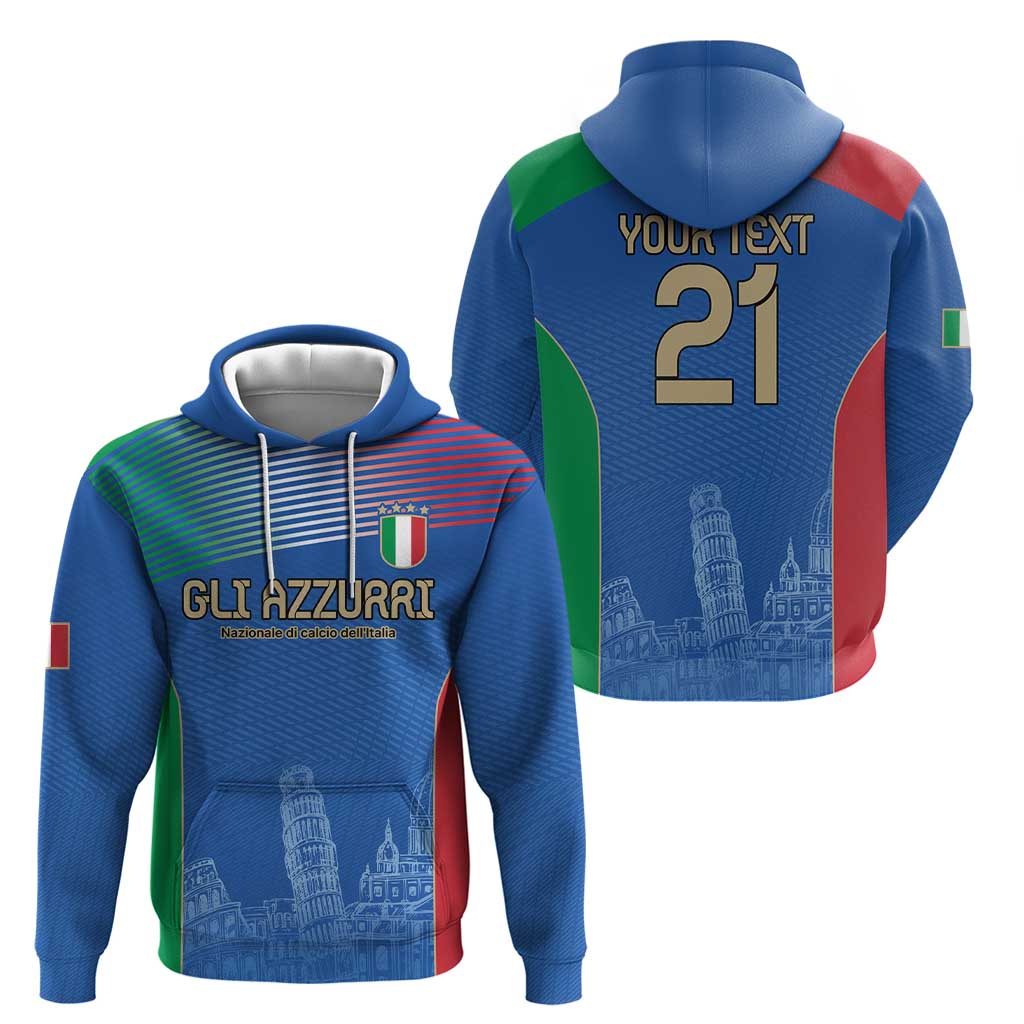 Custom Italy Football Hoodie Special Pisa Tower LT9