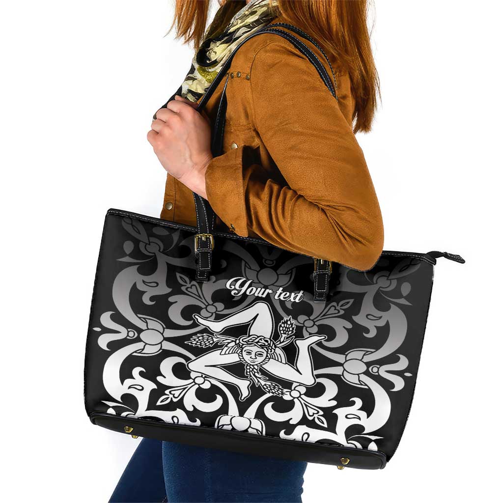 Personalized Italy Trinacria Sicily Leather Tote Bag LT9
