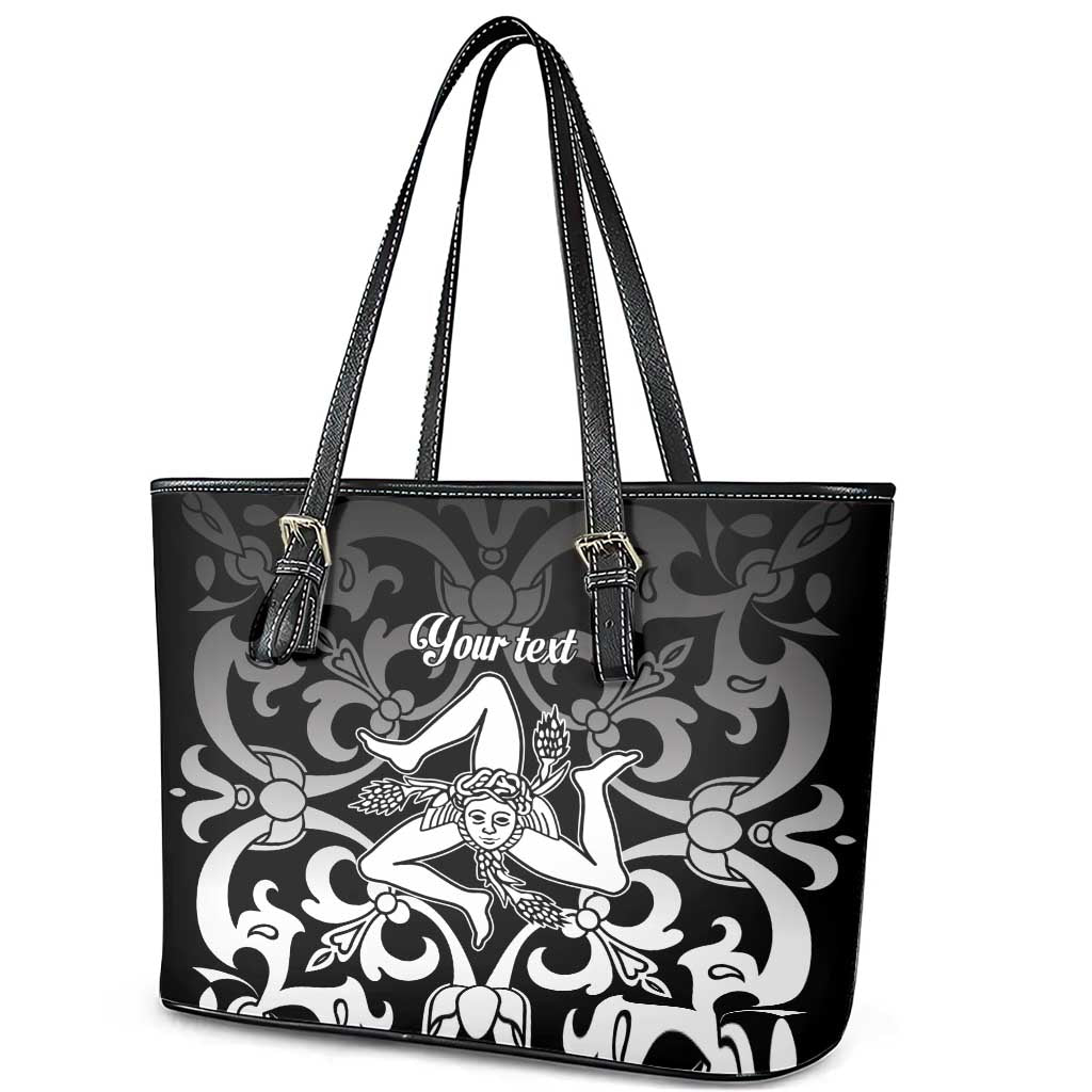 Personalized Italy Trinacria Sicily Leather Tote Bag LT9