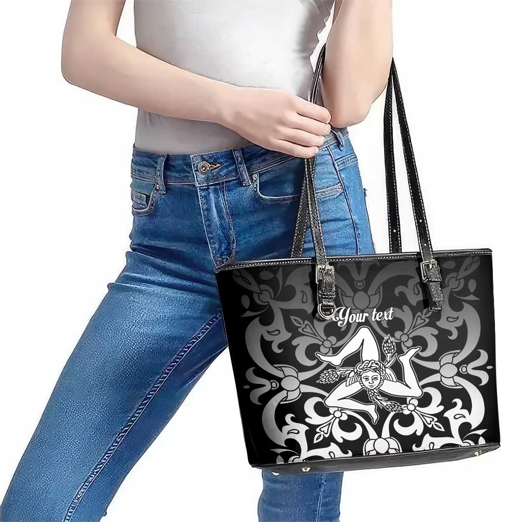 Personalized Italy Trinacria Sicily Leather Tote Bag LT9