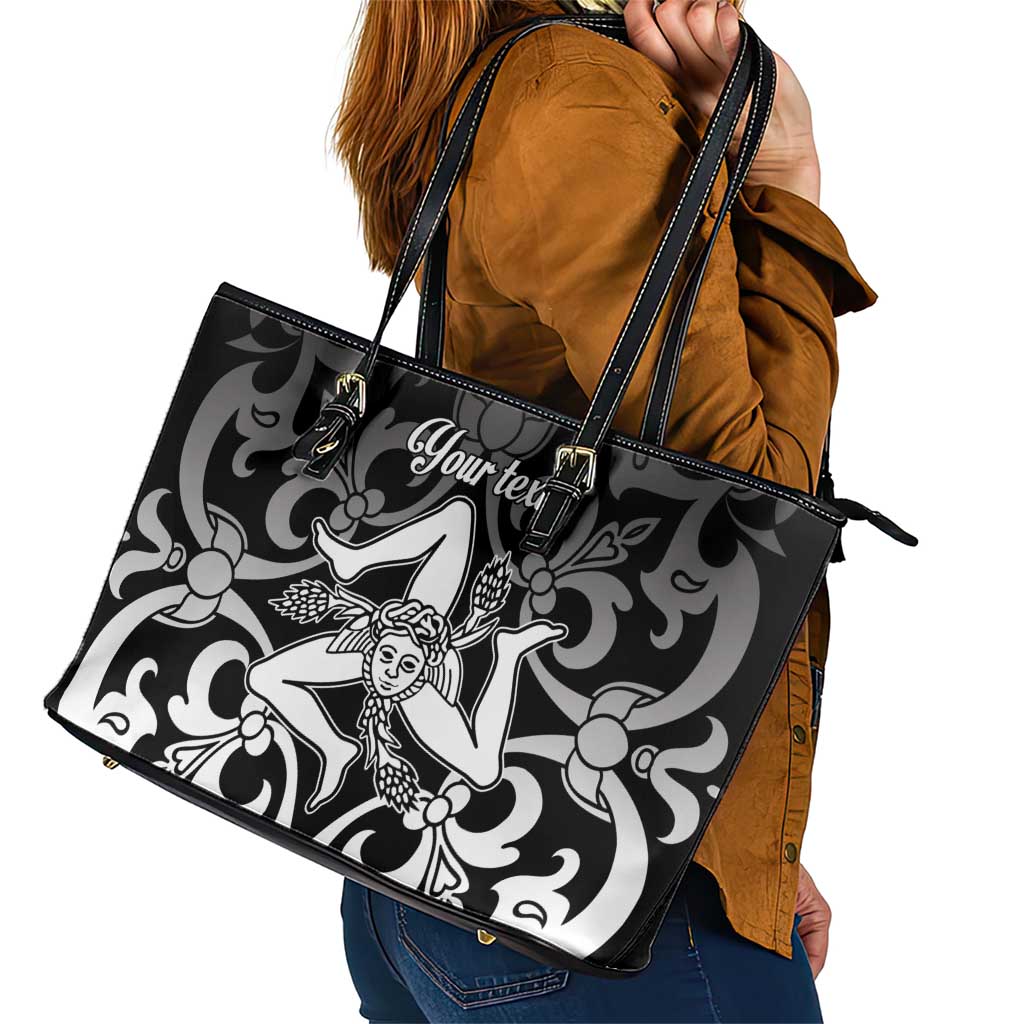 Personalized Italy Trinacria Sicily Leather Tote Bag LT9