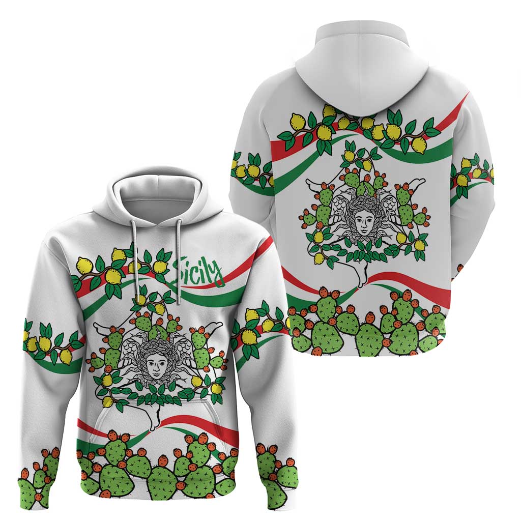 Sicilian Triskelion Hoodie with Cactus and Lemons LT9