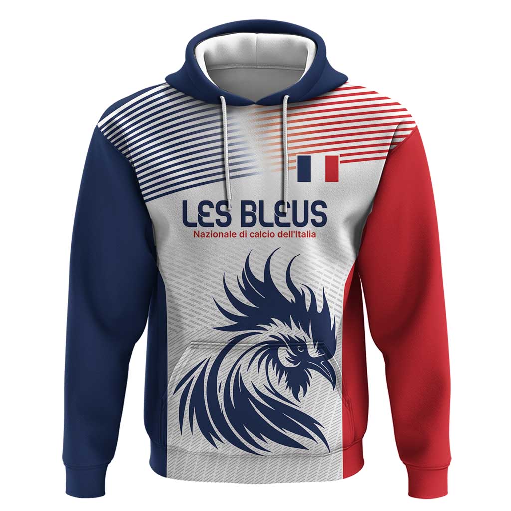 Custom France Football Hoodie Les Bleus Rooster Sporty Style LT9