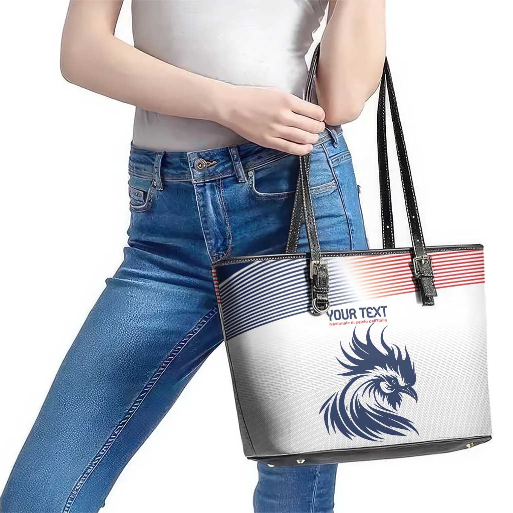 Custom France Football Leather Tote Bag Les Bleus Rooster Sporty Style LT9