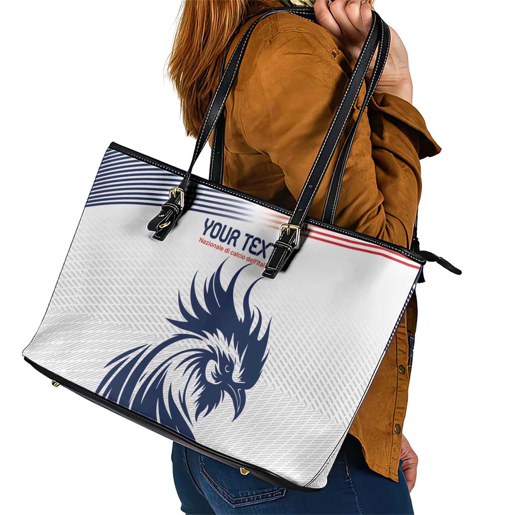 Custom France Football Leather Tote Bag Les Bleus Rooster Sporty Style LT9