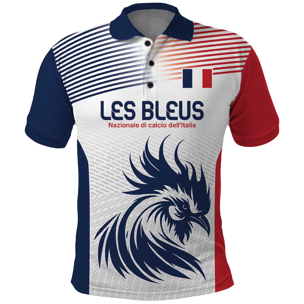 Custom France Football Polo Shirt Les Bleus Rooster Sporty Style LT9