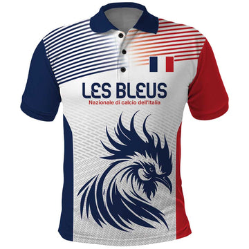 Custom France Football Polo Shirt Les Bleus Rooster Sporty Style LT9