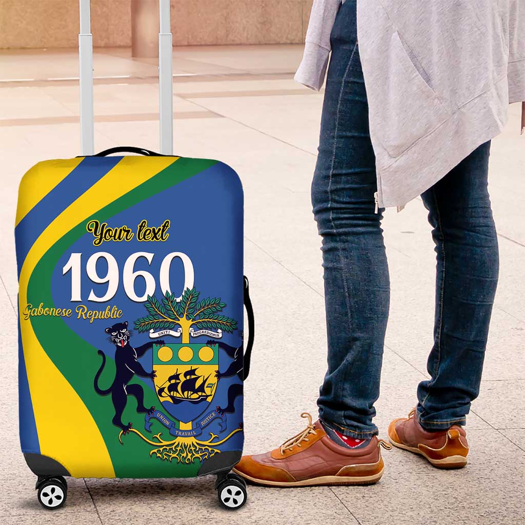 Personalized Gabon Independence Day 1960 Luggage Cover Gabonaise Coat of Arms LT9