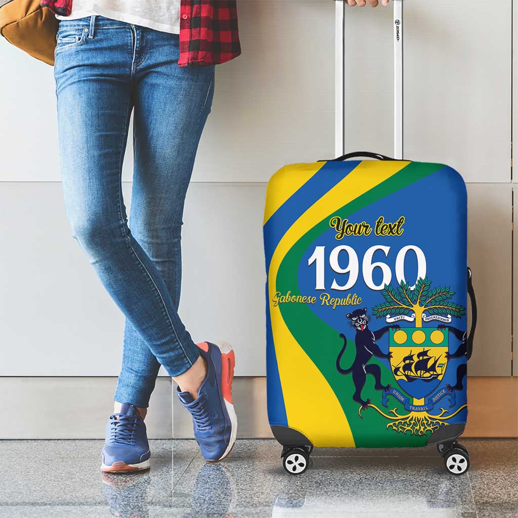 Personalized Gabon Independence Day 1960 Luggage Cover Gabonaise Coat of Arms LT9