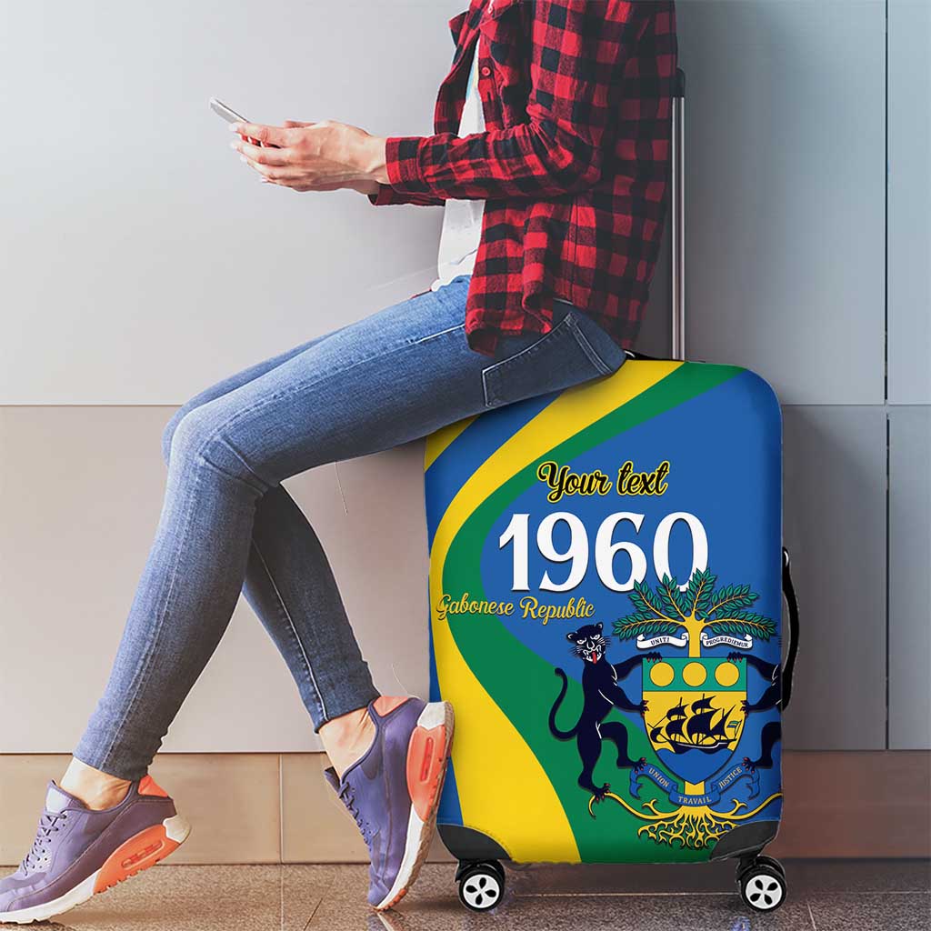 Personalized Gabon Independence Day 1960 Luggage Cover Gabonaise Coat of Arms LT9