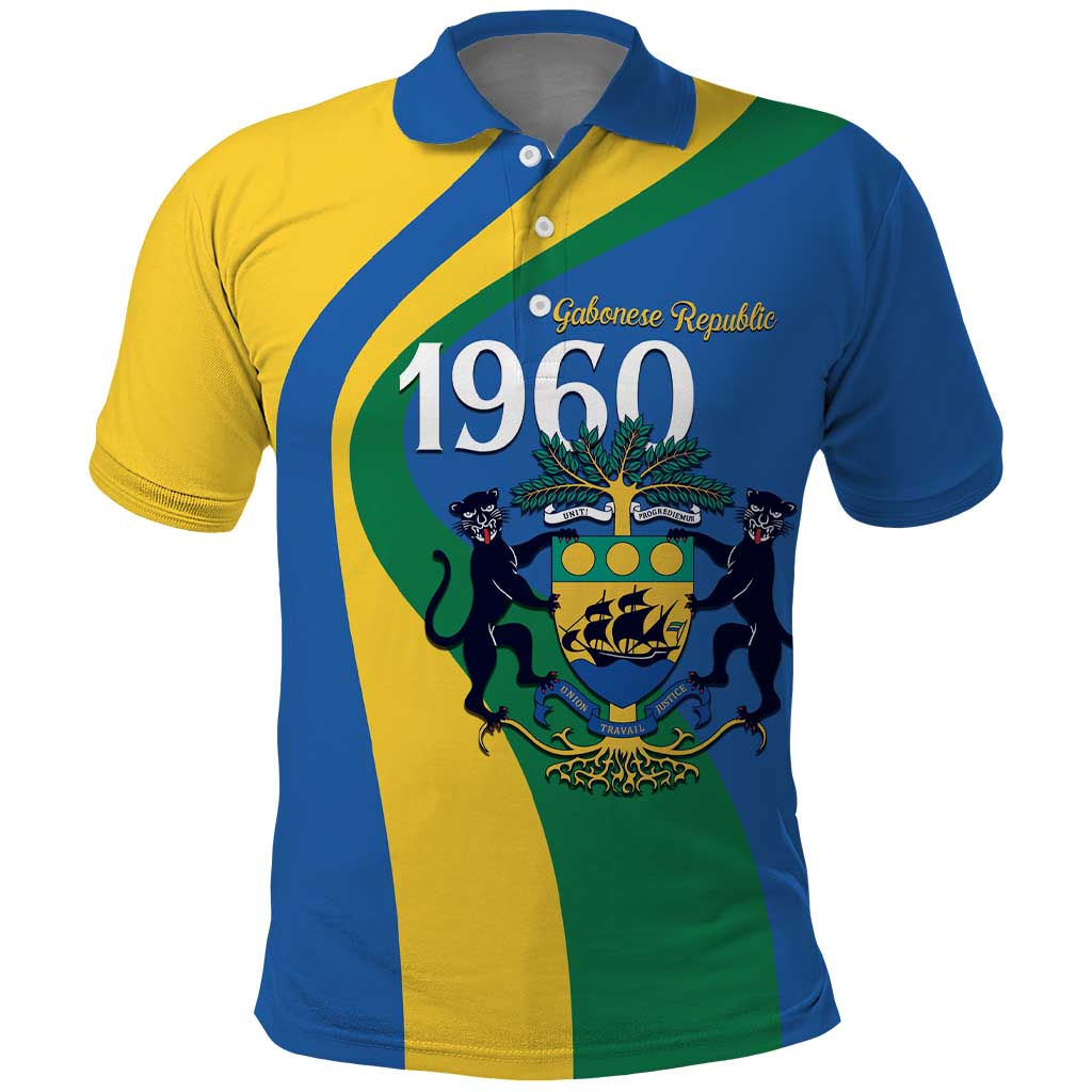 Personalized Gabon Independence Day 1960 Polo Shirt Gabonaise Coat of Arms LT9
