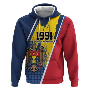Personalized Moldova Independence Day 1991 Hoodie One People One Nation LT9