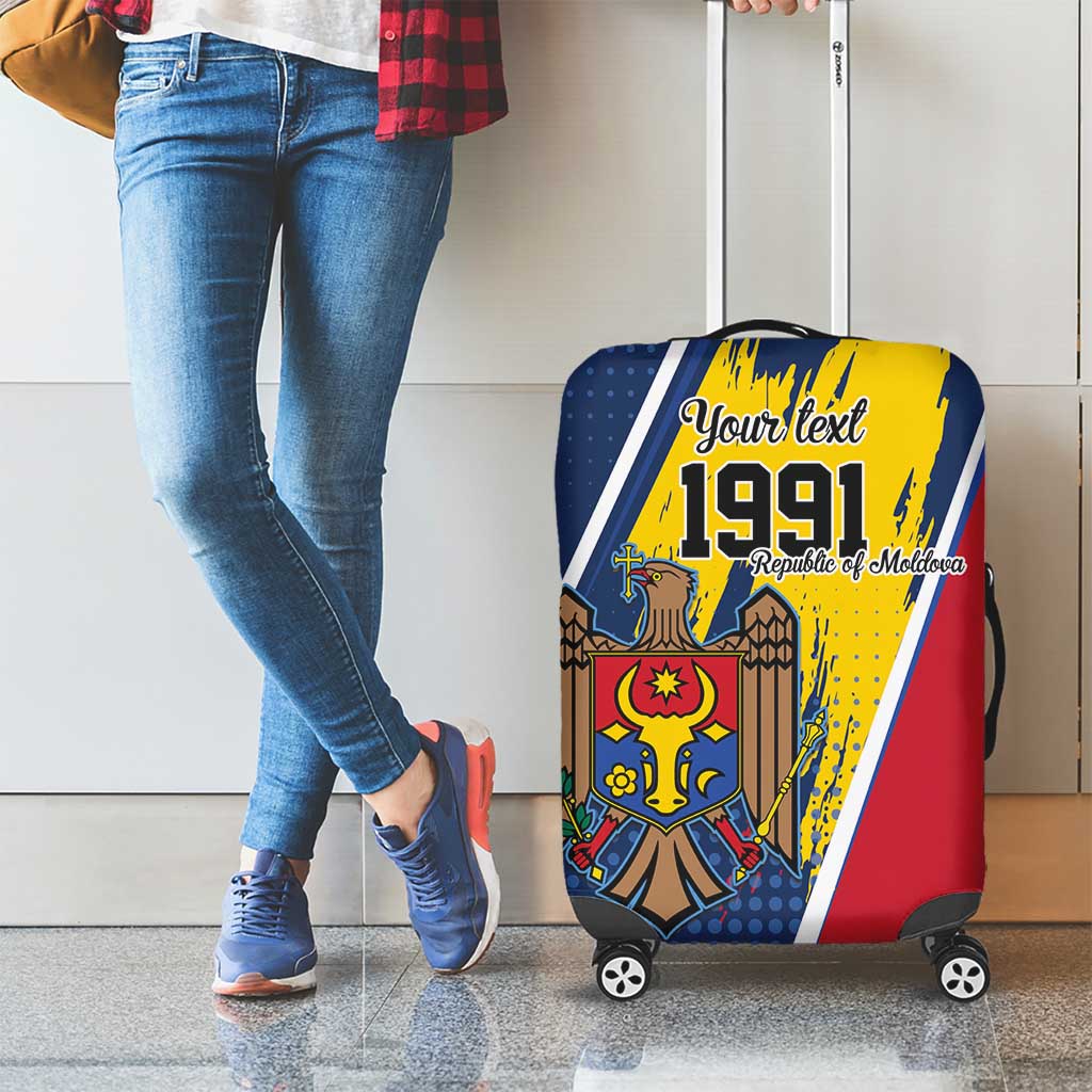 Personalized Moldova Independence Day 1991 Luggage Cover One People One Nation LT9