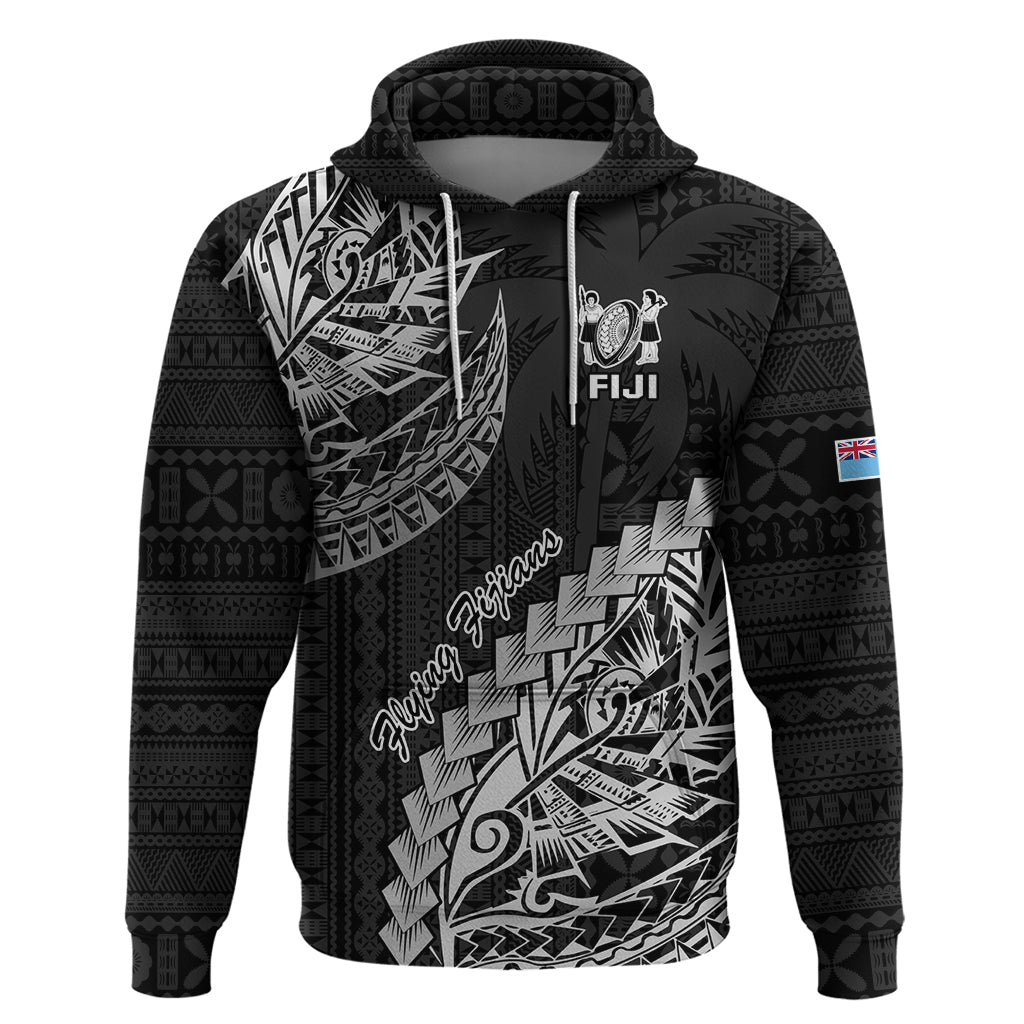 Fiji Rugby Hoodie Kaiviti Fijian Tribal World Cup Black LT9