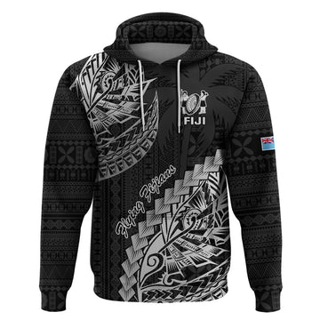 Fiji Rugby Hoodie Kaiviti Fijian Tribal World Cup Black LT9