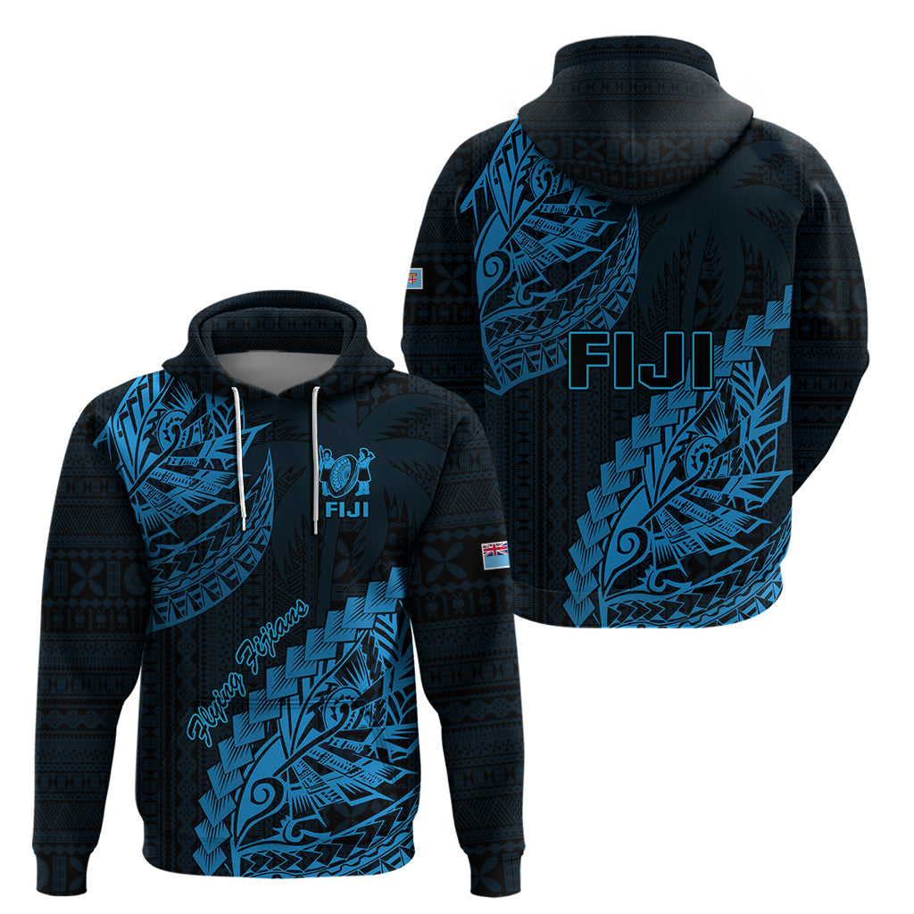Fiji Rugby Hoodie Kaiviti Fijian Tribal World Cup Blue No2 LT9