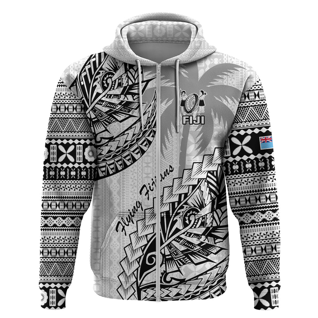 Custom Fiji Rugby Hoodie Kaiviti Fijian Tribal World Cup White LT9