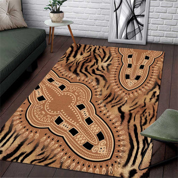 Afro Tiger Mix Dashiki Tribal Pattern Area Rug LT9