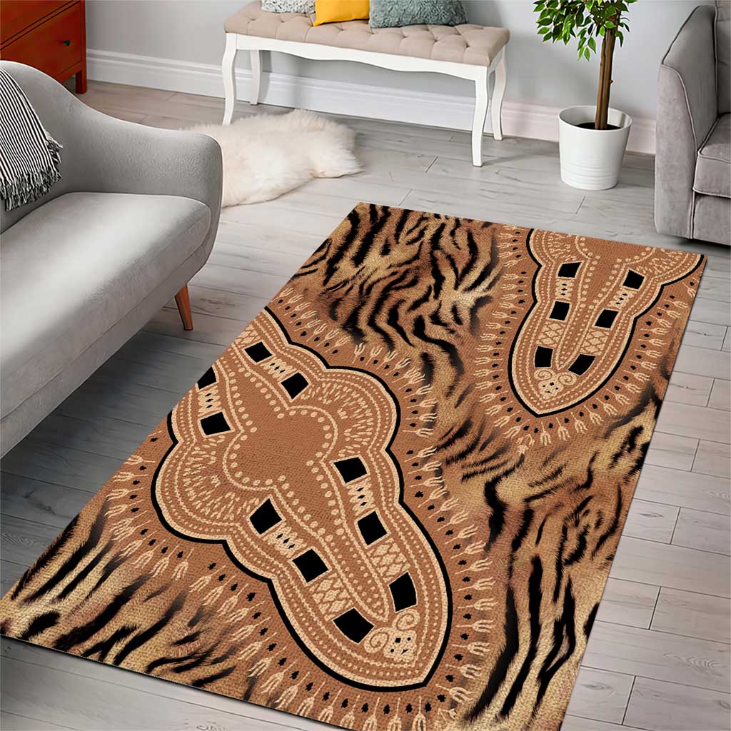 Afro Tiger Mix Dashiki Tribal Pattern Area Rug LT9