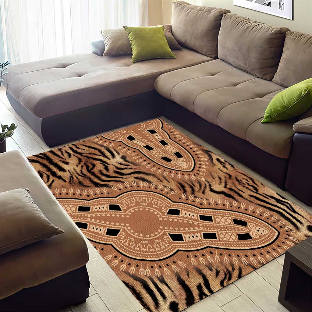 Afro Tiger Mix Dashiki Tribal Pattern Area Rug LT9